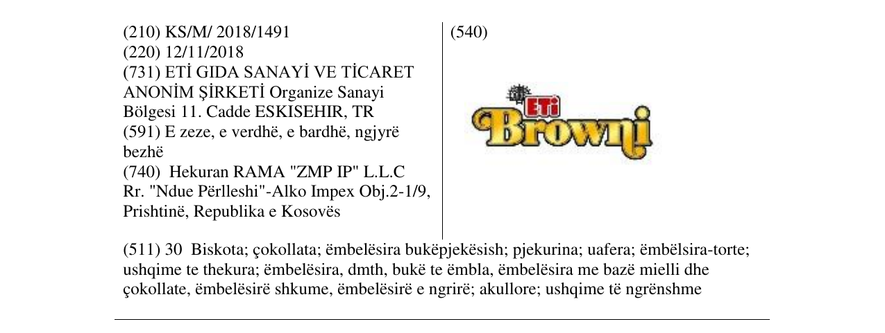 Zëri i markës ETI BROWNI në buletin