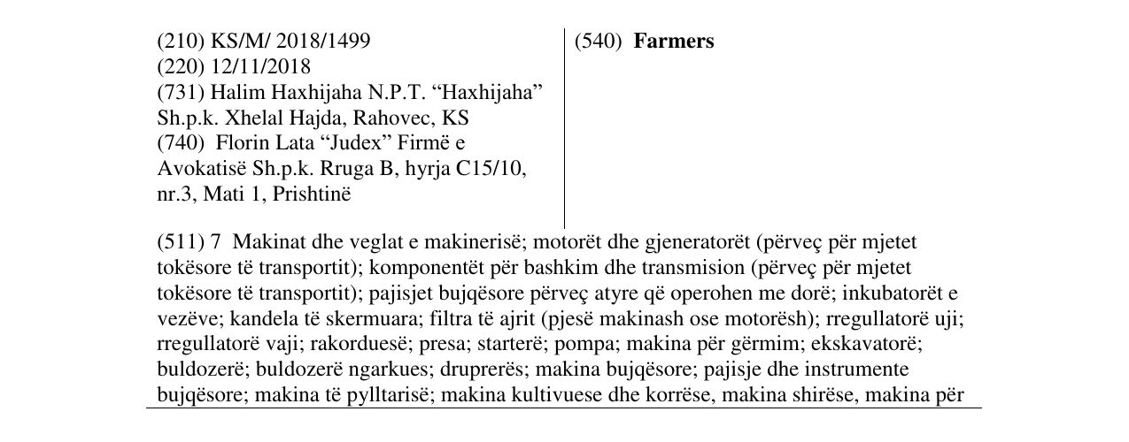 Zëri i markës Farmers në buletin
