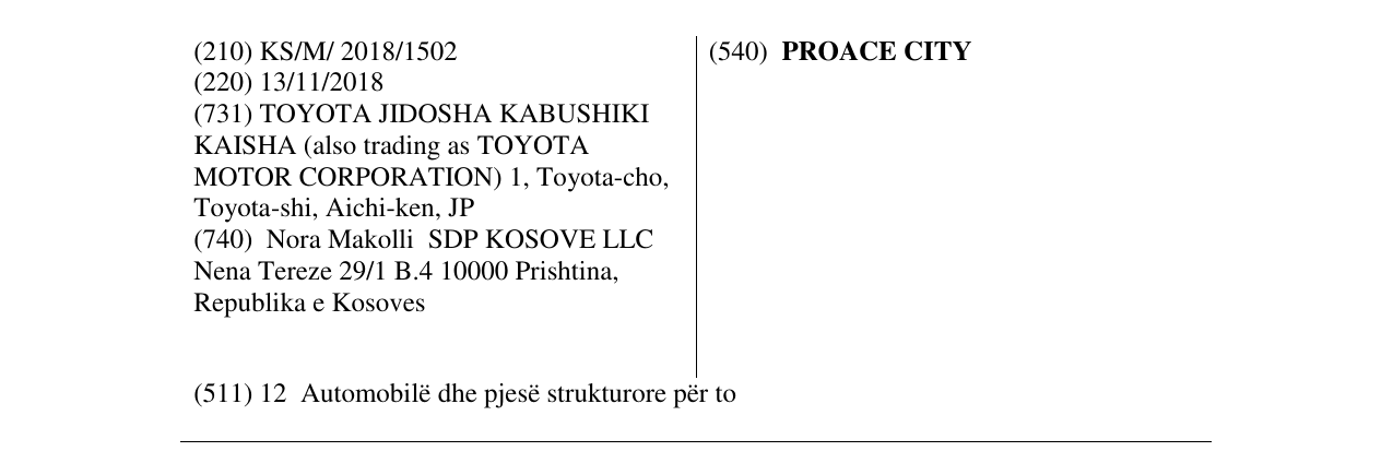 Zëri i markës PROACE CITY në buletin