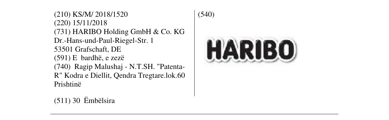 Zëri i markës HARIBO në buletin