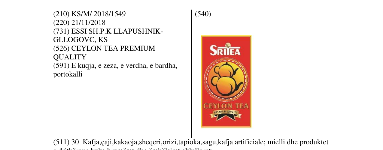 Zëri i markës Sritea në buletin