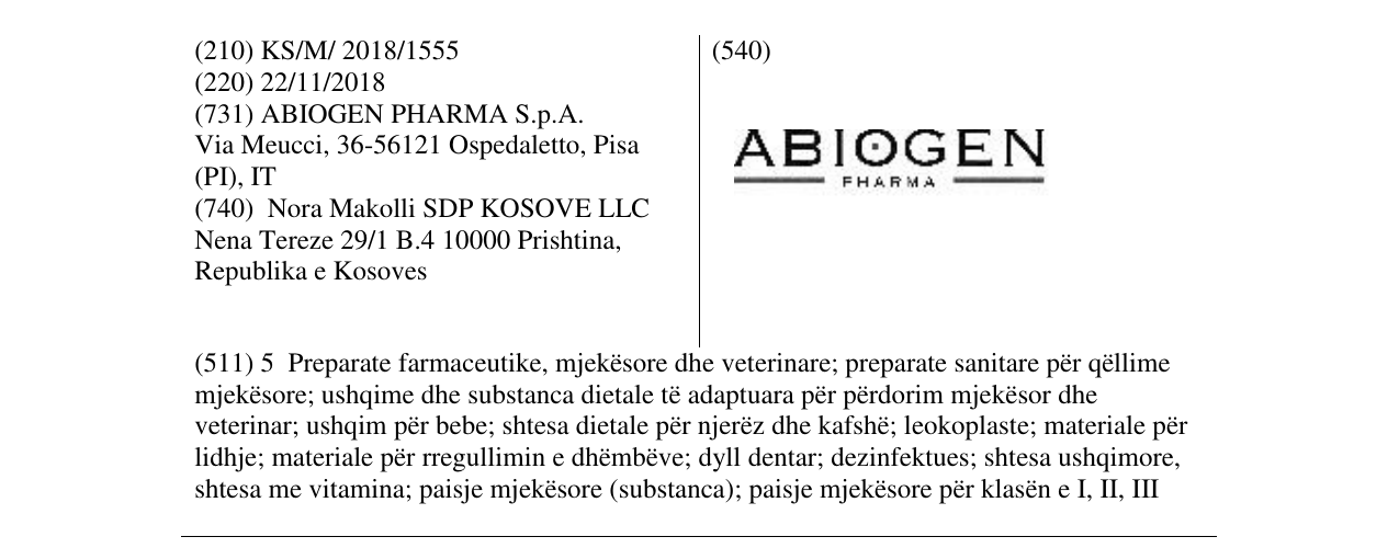 Zëri i markës ABIOGEN në buletin