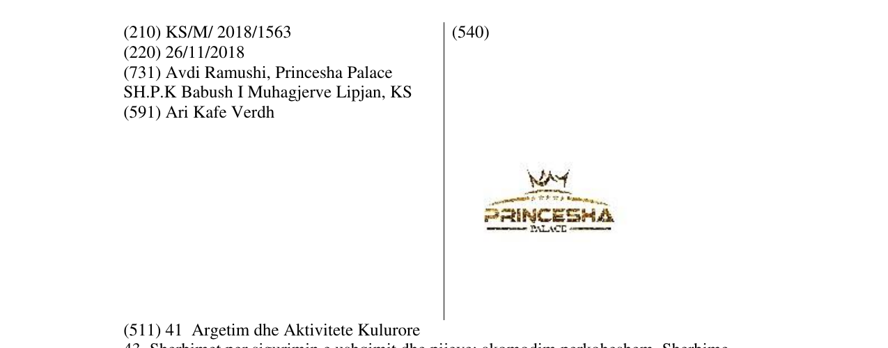 Zëri i markës PRINCESHA në buletin