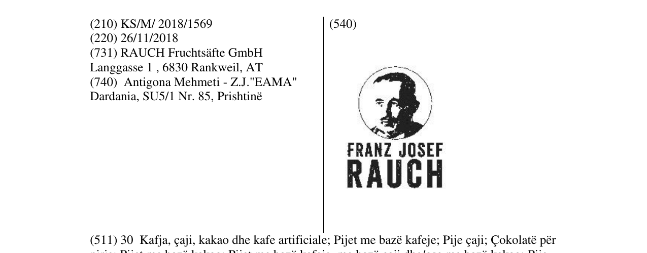 Zëri i markës FRANZ JOSEF RAUCH në buletin