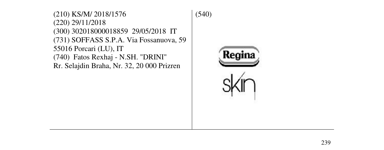 Zëri i markës Regina skin në buletin