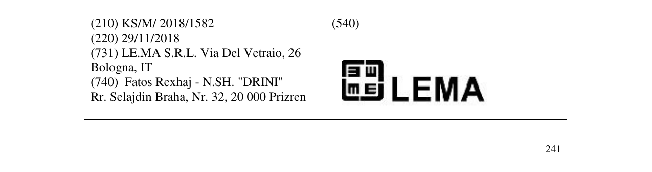 Zëri i markës LEMA në buletin
