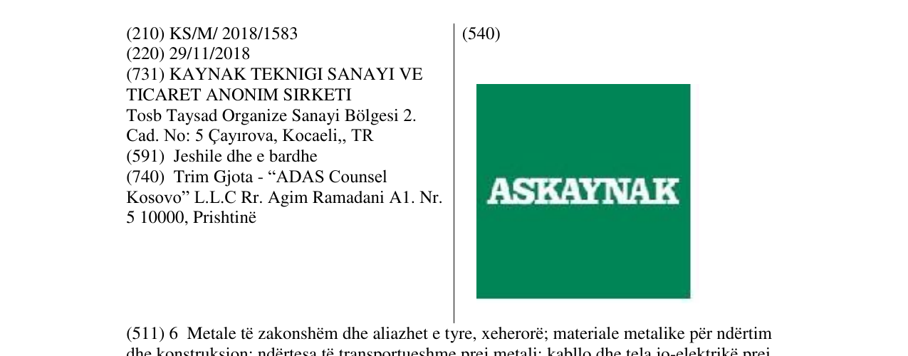 Zëri i markës ASKAYNAK në buletin