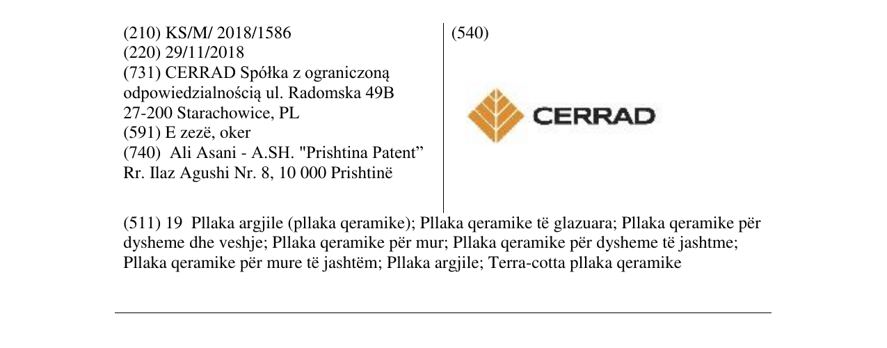 Zëri i markës CERRAD në buletin