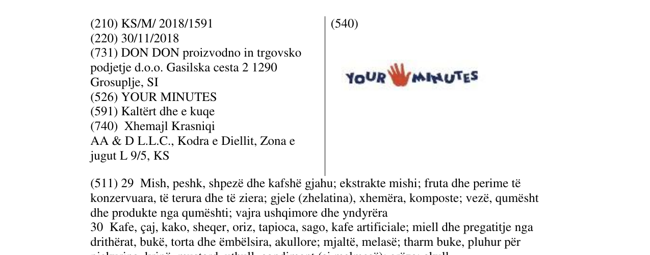 Zëri i markës YOUR MINUTES në buletin