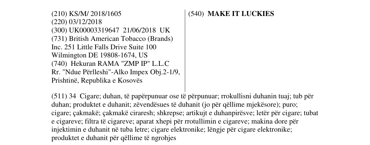 Zëri i markës MAKE IT LUCKIES në buletin