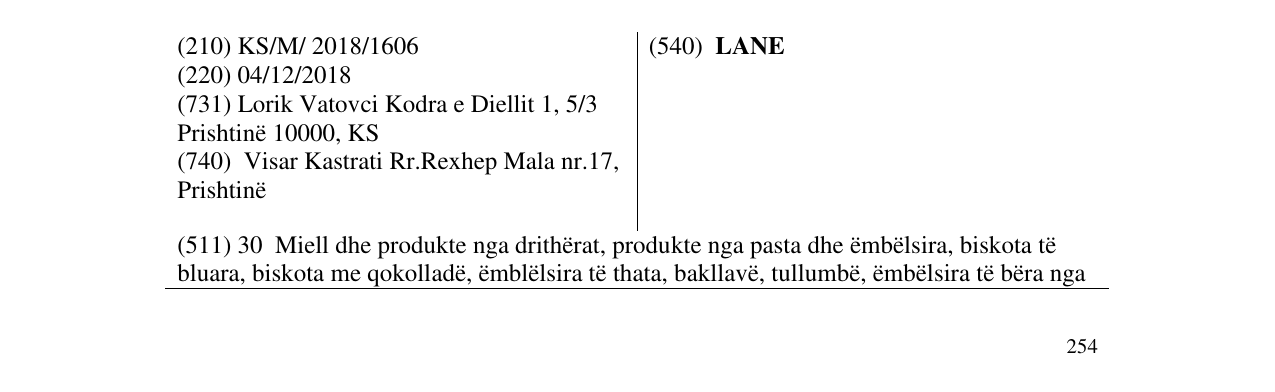 Zëri i markës LANE në buletin