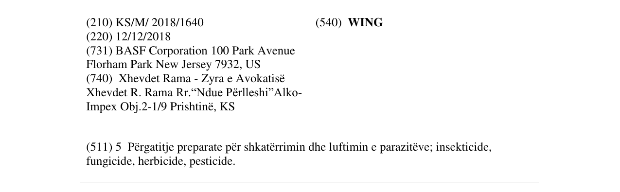 Zëri i markës WING në buletin