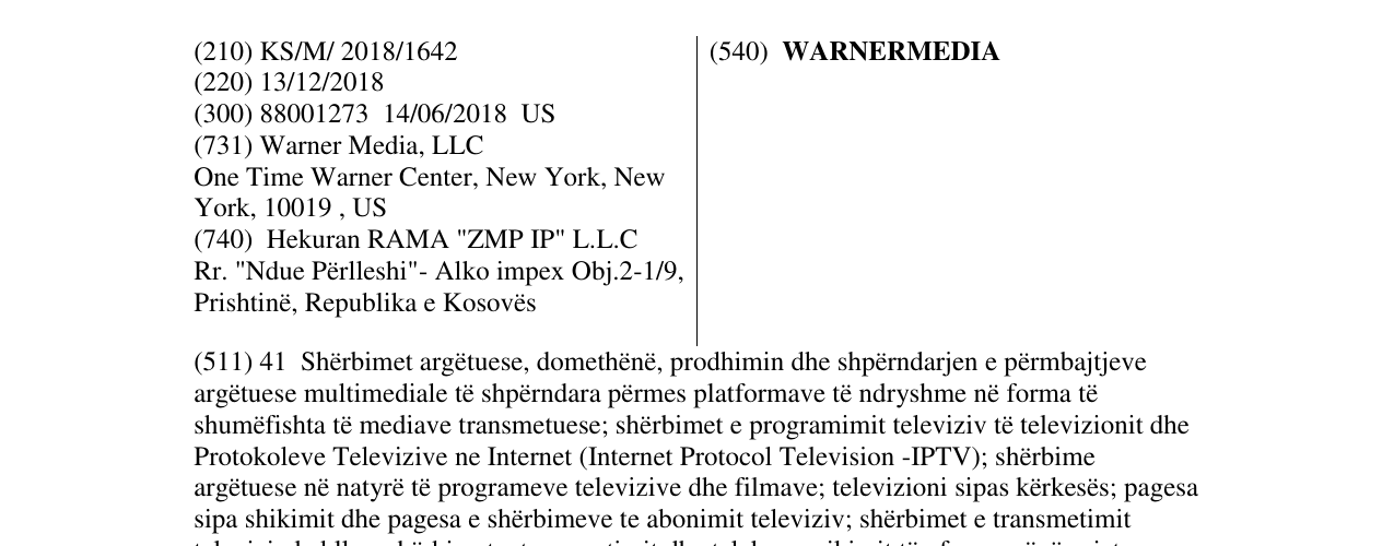 Zëri i markës WARNERMEDIA në buletin