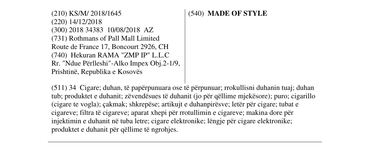 Zëri i markës MADE OF STYLE në buletin