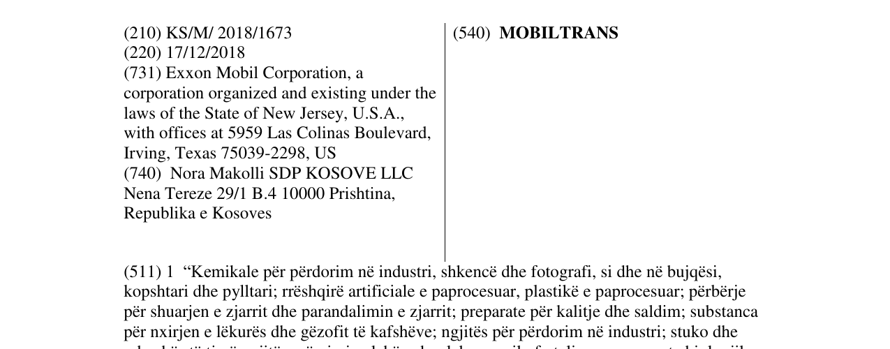 Zëri i markës MOBILTRANS në buletin