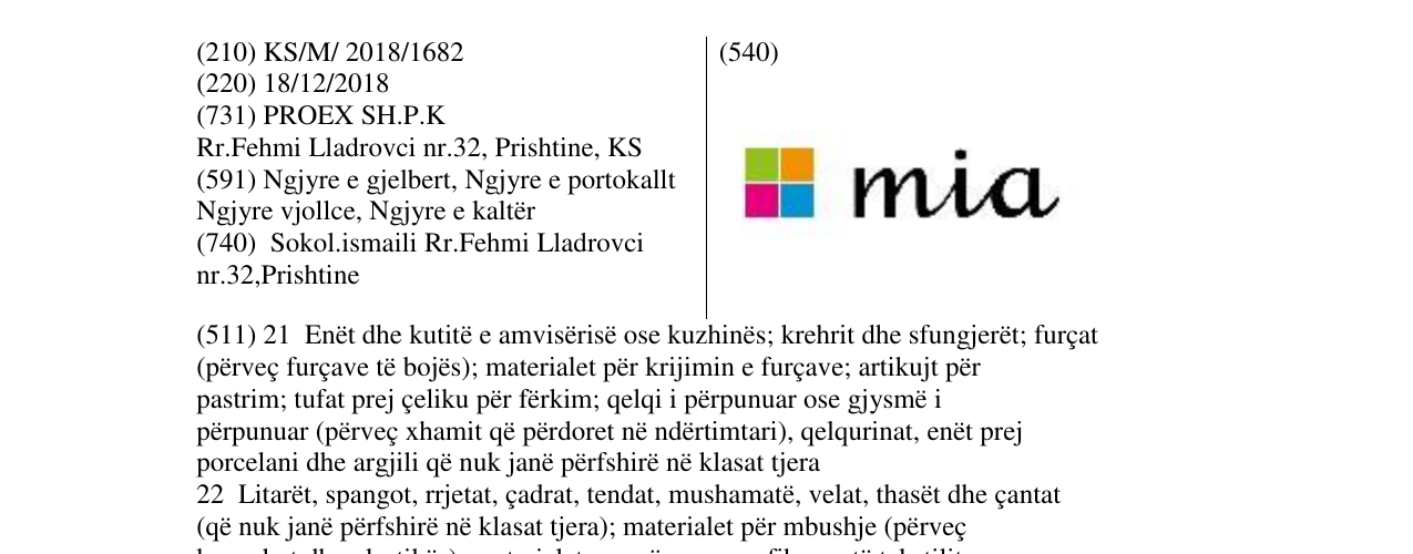 Zëri i markës mia në buletin