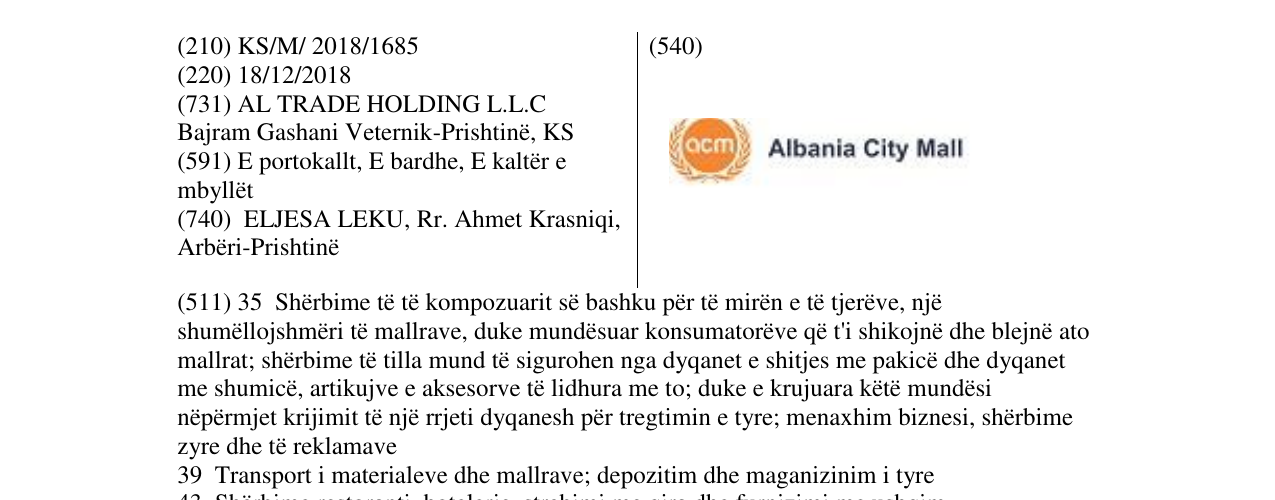 Zëri i markës Markë figurative në buletin