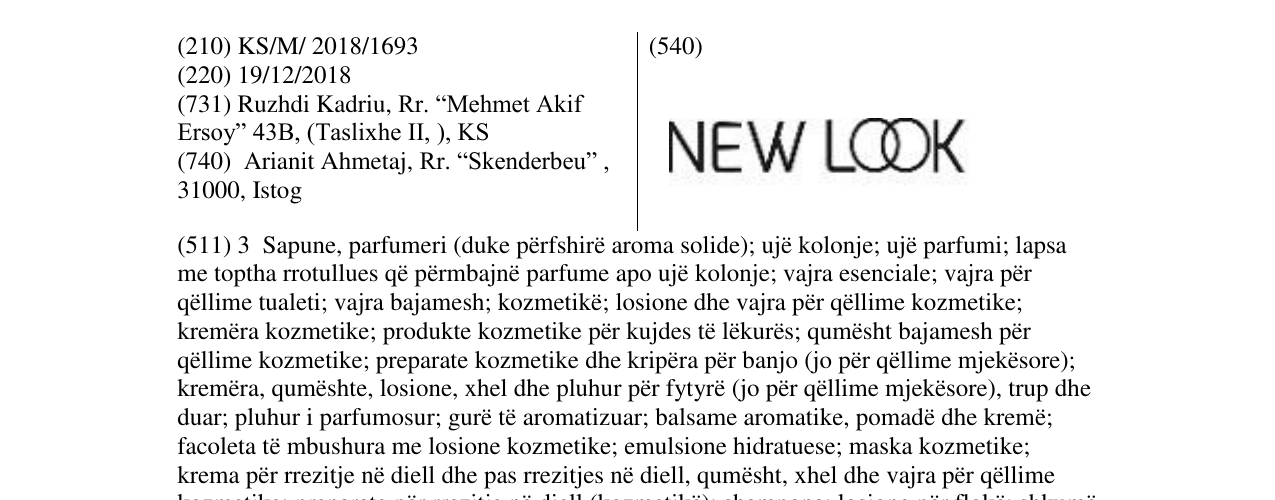 Zëri i markës Markë figurative në buletin