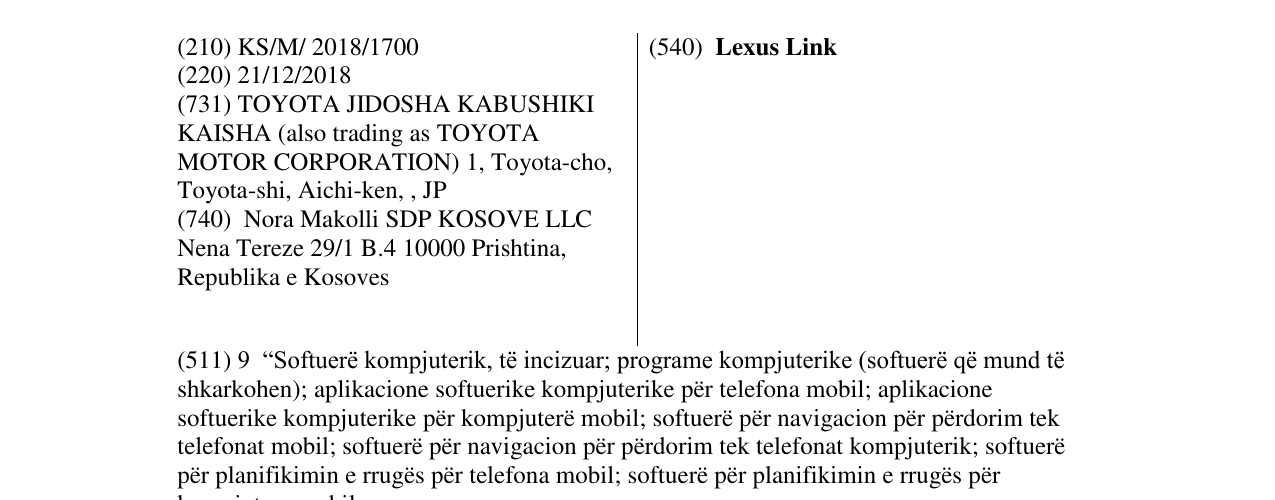 Zëri i markës Lexus Link në buletin