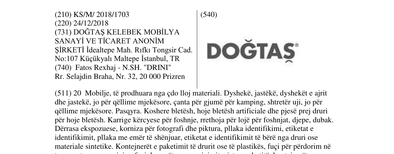 Zëri i markës DOGTAS në buletin