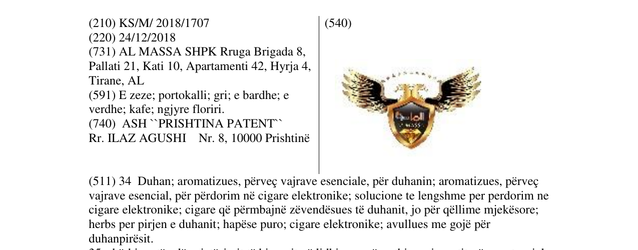 Zëri i markës AL MASSA në buletin