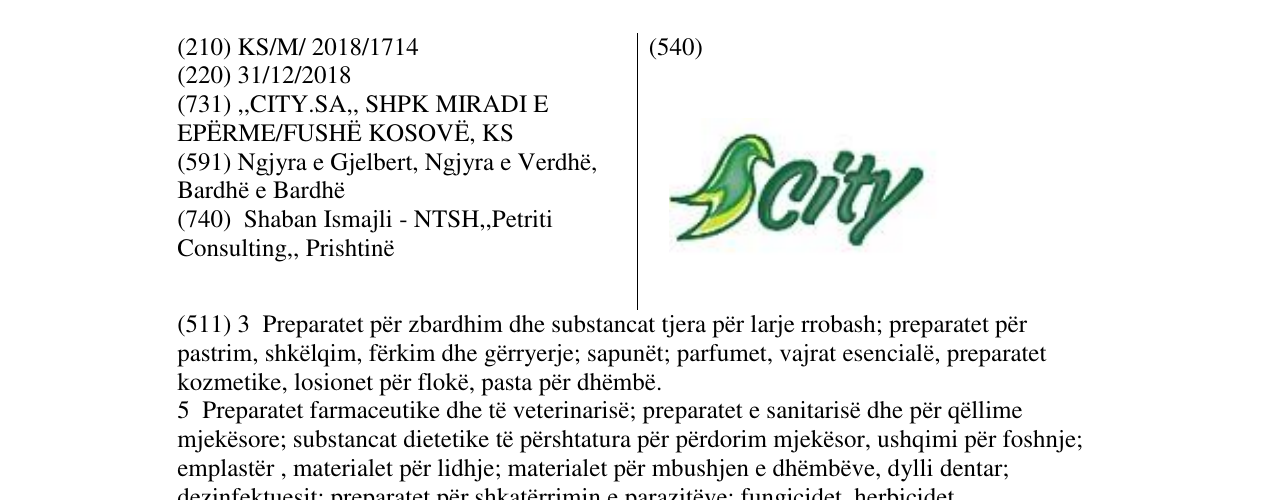 Zëri i markës City në buletin