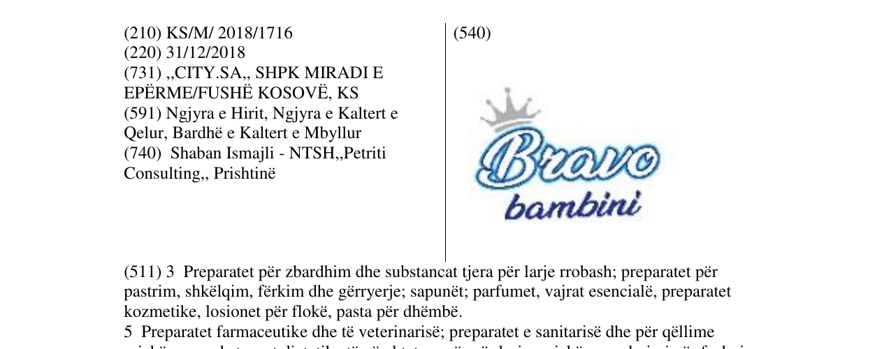 Zëri i markës Bravo bambini në buletin