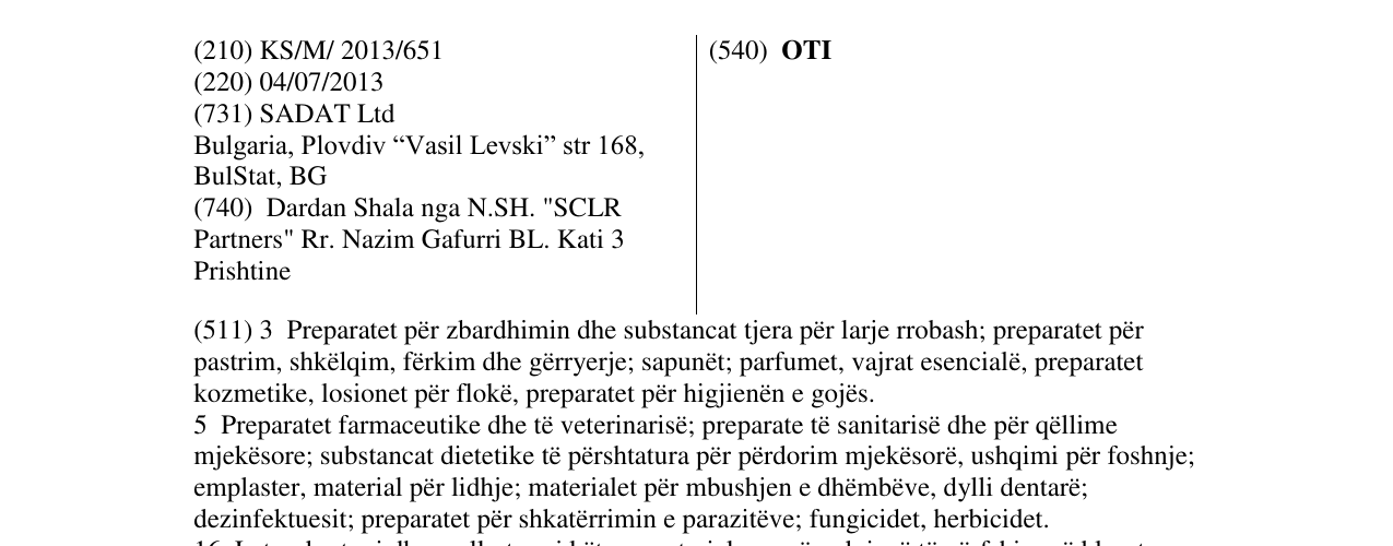 Zëri i markës OTI në buletin
