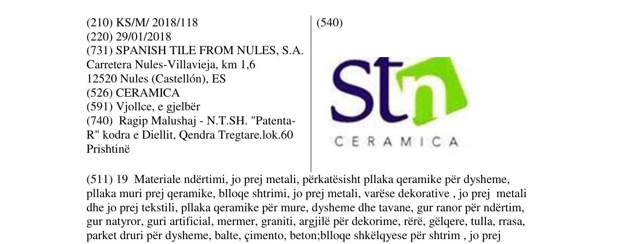 Zëri i markës stn ceramica në buletin