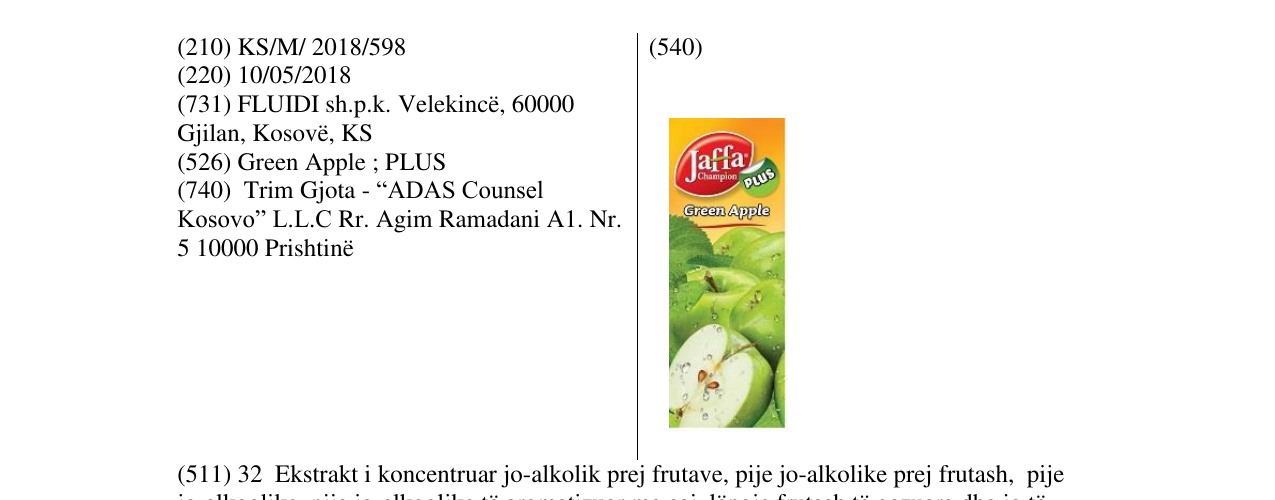 Zëri i markës JC Green Apple në buletin