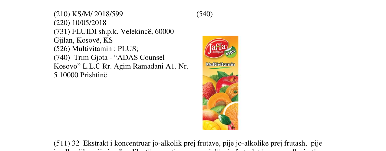 Zëri i markës JC Multivitamin në buletin