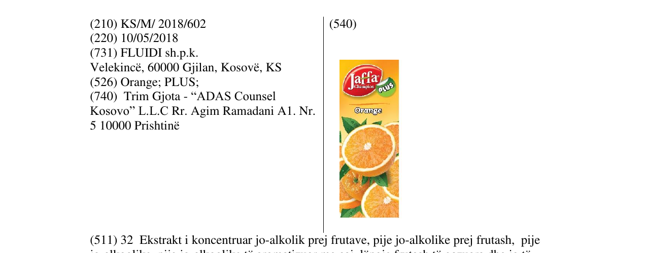 Zëri i markës JC Orange në buletin