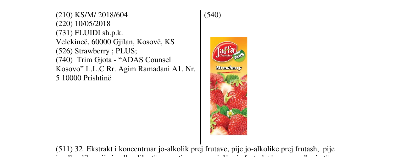 Zëri i markës JC Strawberry në buletin