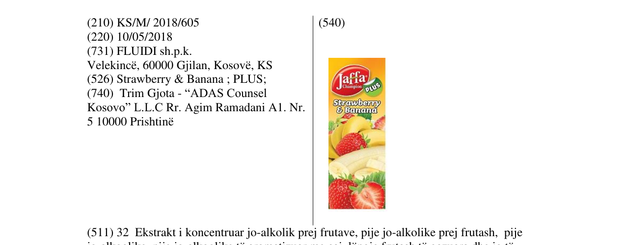 Zëri i markës JC Strawberry Banana në buletin