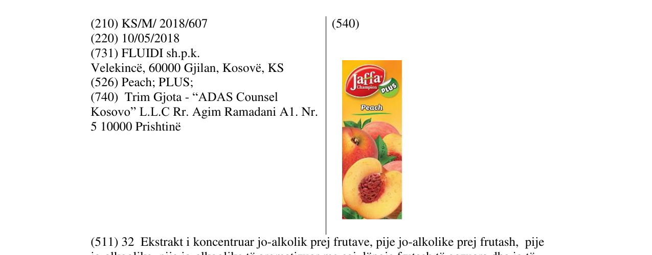 Zëri i markës JC Peach në buletin