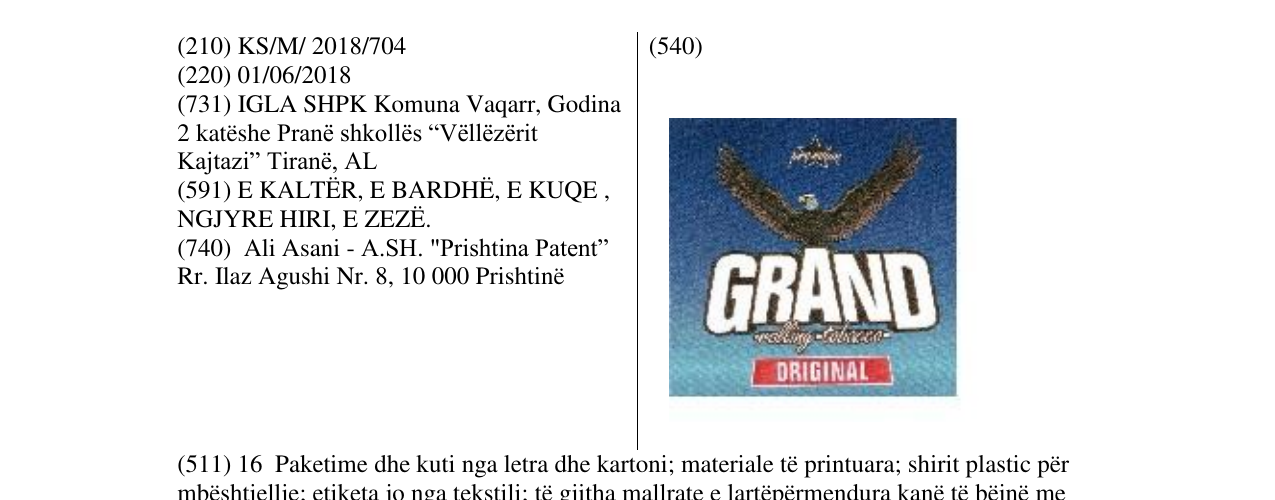 Zëri i markës Markë figurative në buletin