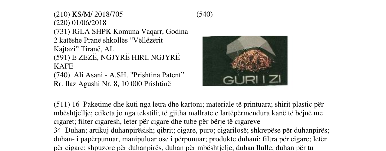 Zëri i markës Markë figurative në buletin