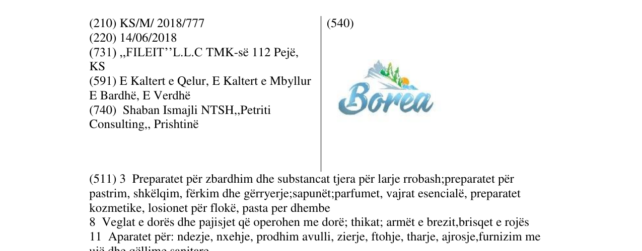 Zëri i markës Markë figurative në buletin