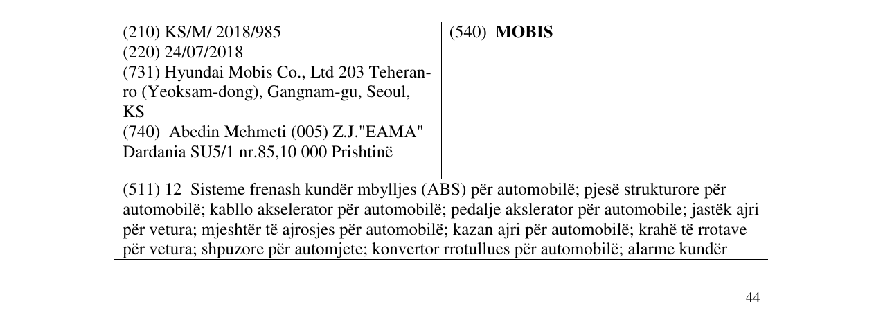 Zëri i markës MOBIS në buletin