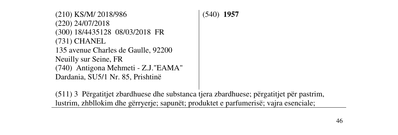 Zëri i markës 1957 në buletin