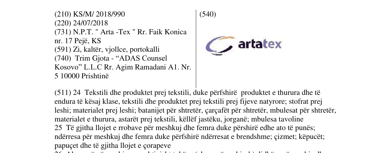 Zëri i markës Markë figurative në buletin