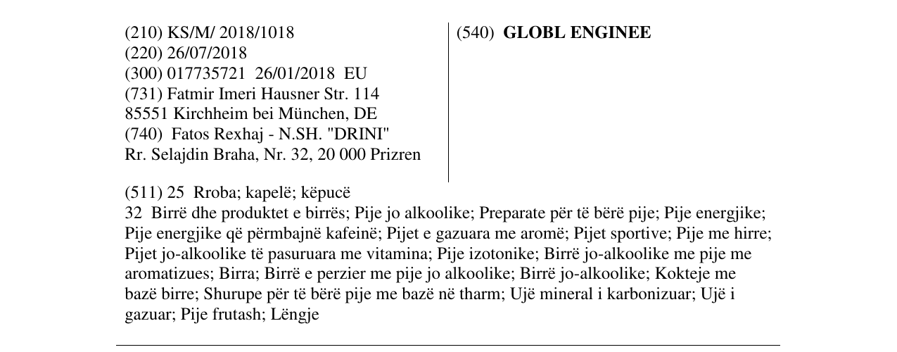 Zëri i markës GLOBL ENGINEE në buletin