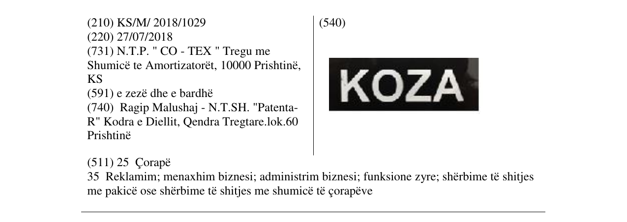 Zëri i markës Markë figurative në buletin