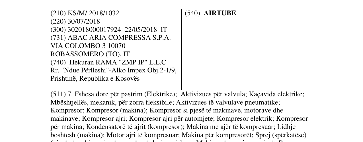 Zëri i markës AIRTUBE në buletin