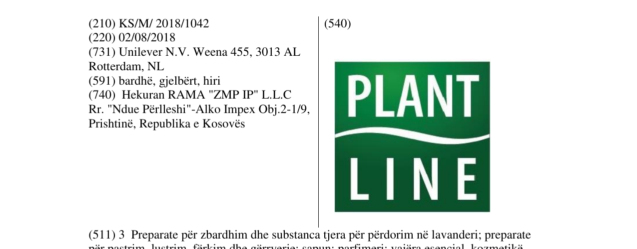 Zëri i markës PLANT LINE në buletin