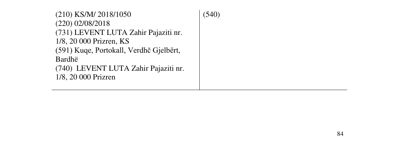 Zëri i markës Markë figurative në buletin