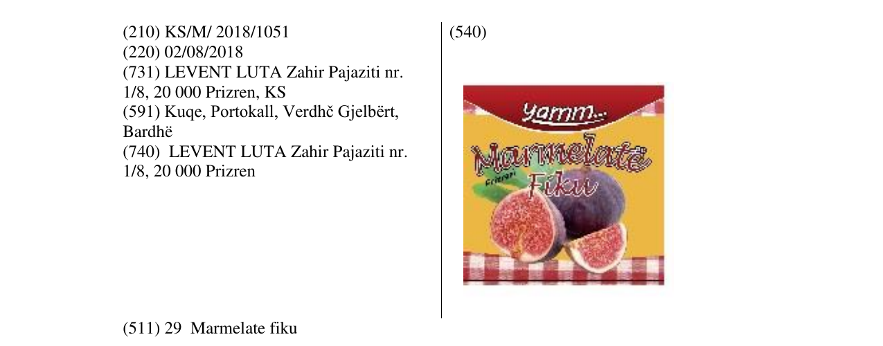 Zëri i markës Markë figurative në buletin