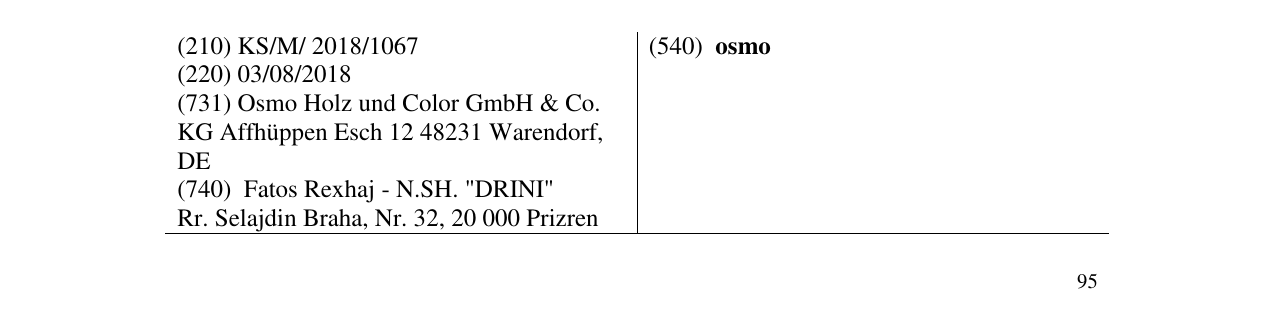 Zëri i markës osmo në buletin