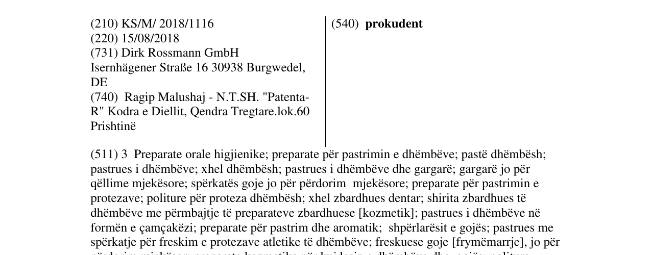 Zëri i markës prokudent në buletin
