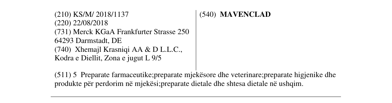 Zëri i markës MAVENCLAD në buletin